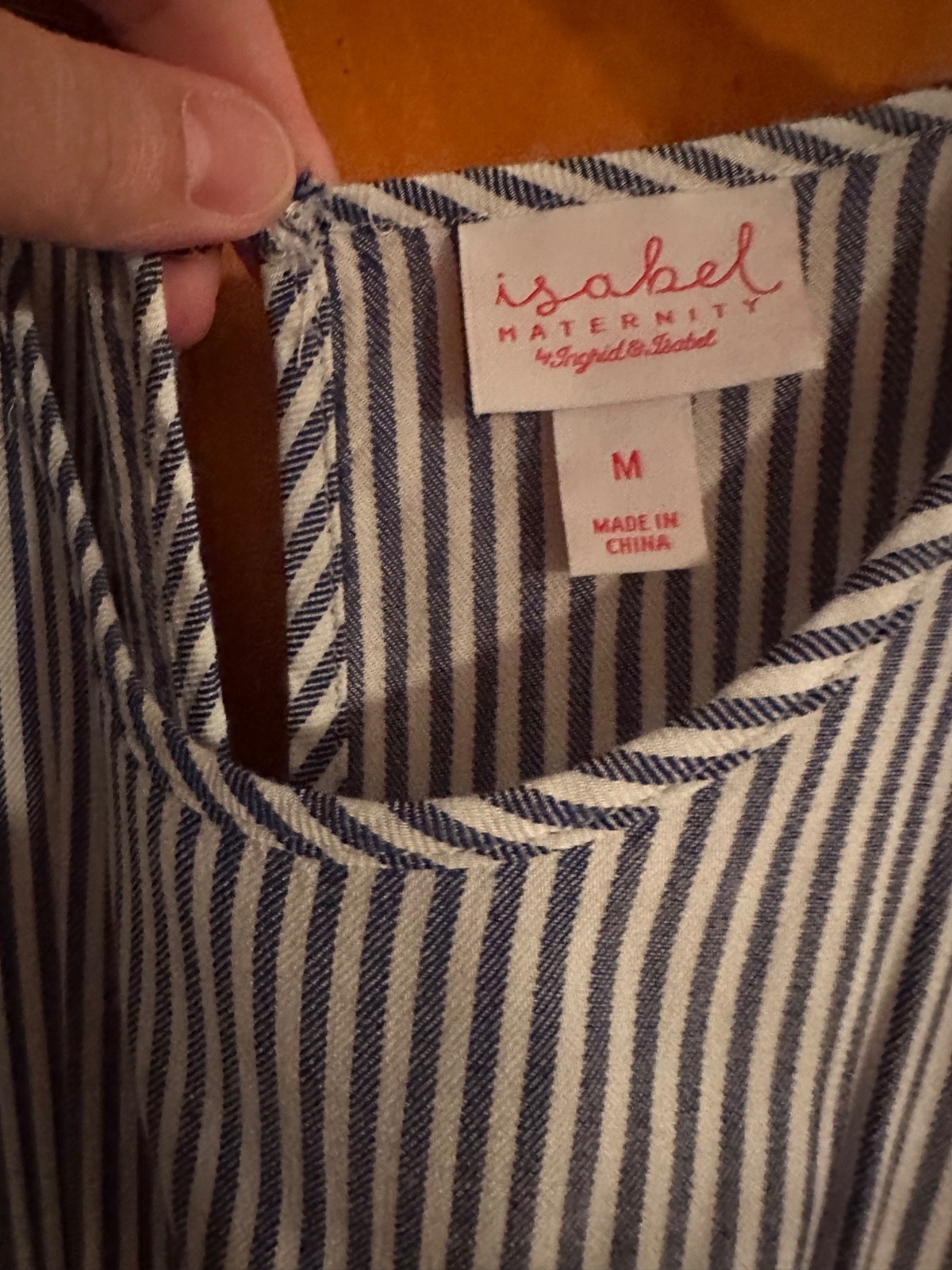 isabel maternity dress – excellent, worn once- blue and white stripes