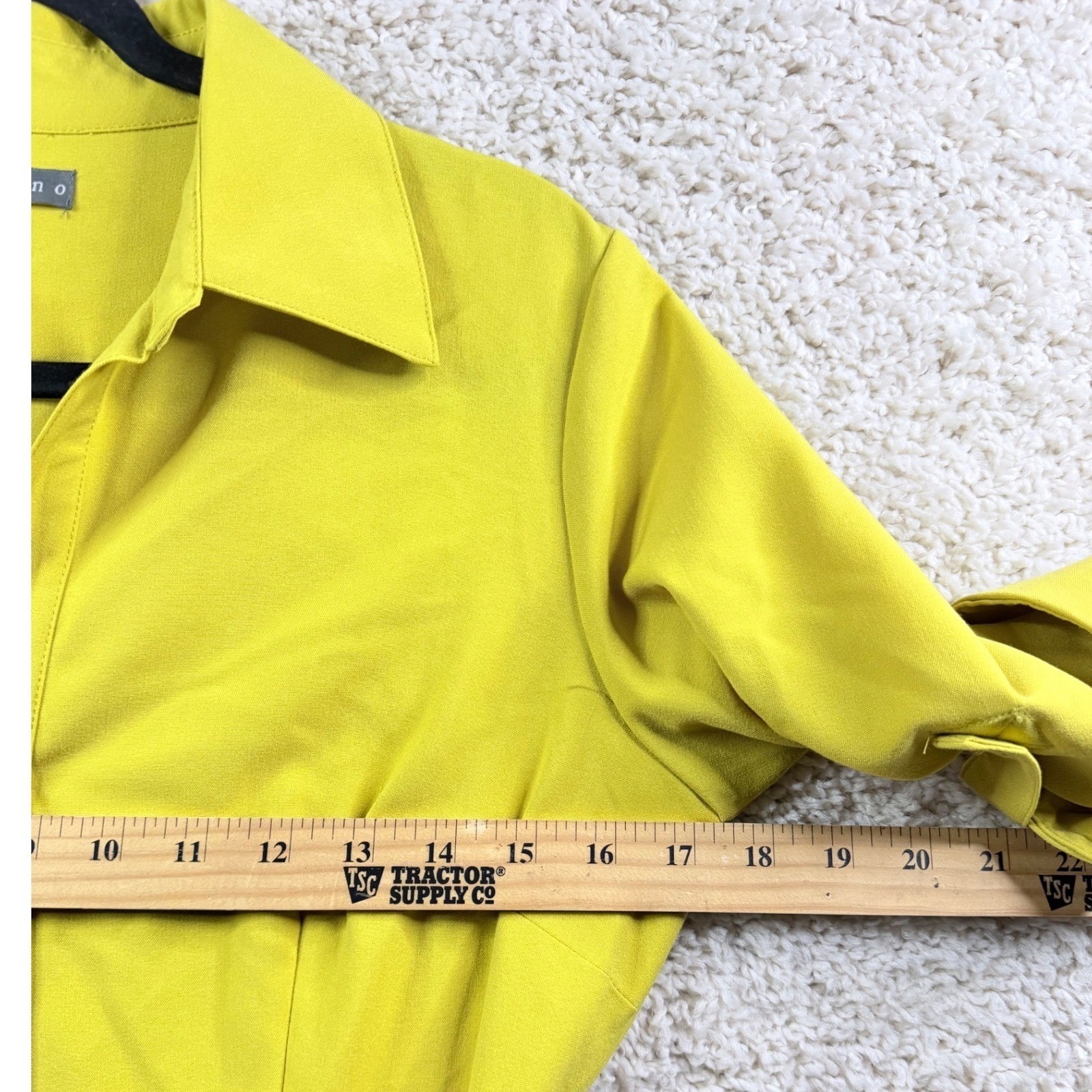Sharagano Shirt Dress Womens 6 Yellow Excellent Roll Tab Sleeve Belted A-Line