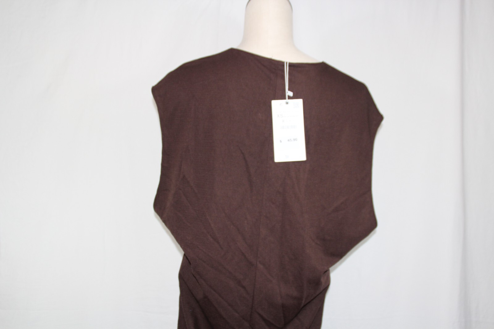 Zara Women’s Brown Straight Dress Lagenlook Oversized Dolman Sleeve Cap SleeveXS