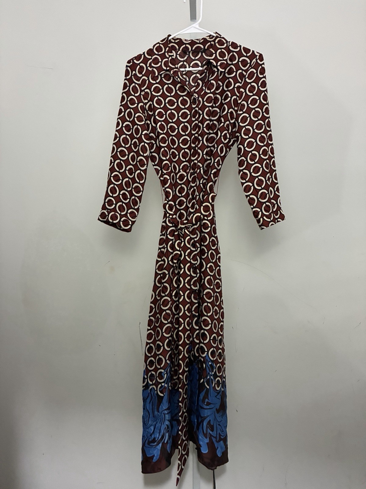 Zara AW18 Geometric Print Tunic Shirt Belted Dress 8026/817 Size M NWT