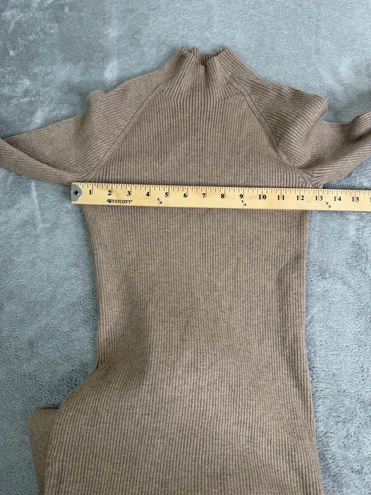 Quince Eco-Knit Ribbed Mock Neck Sweater Dress Women’s Size Small Beige