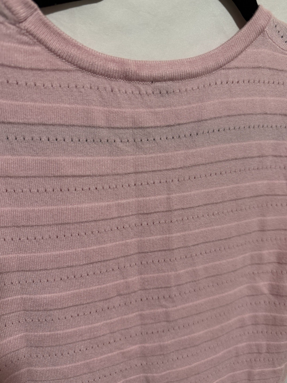 OUGES Pink Solid Knit Sheath Dress Sleeveless Round Neck Knee Length S