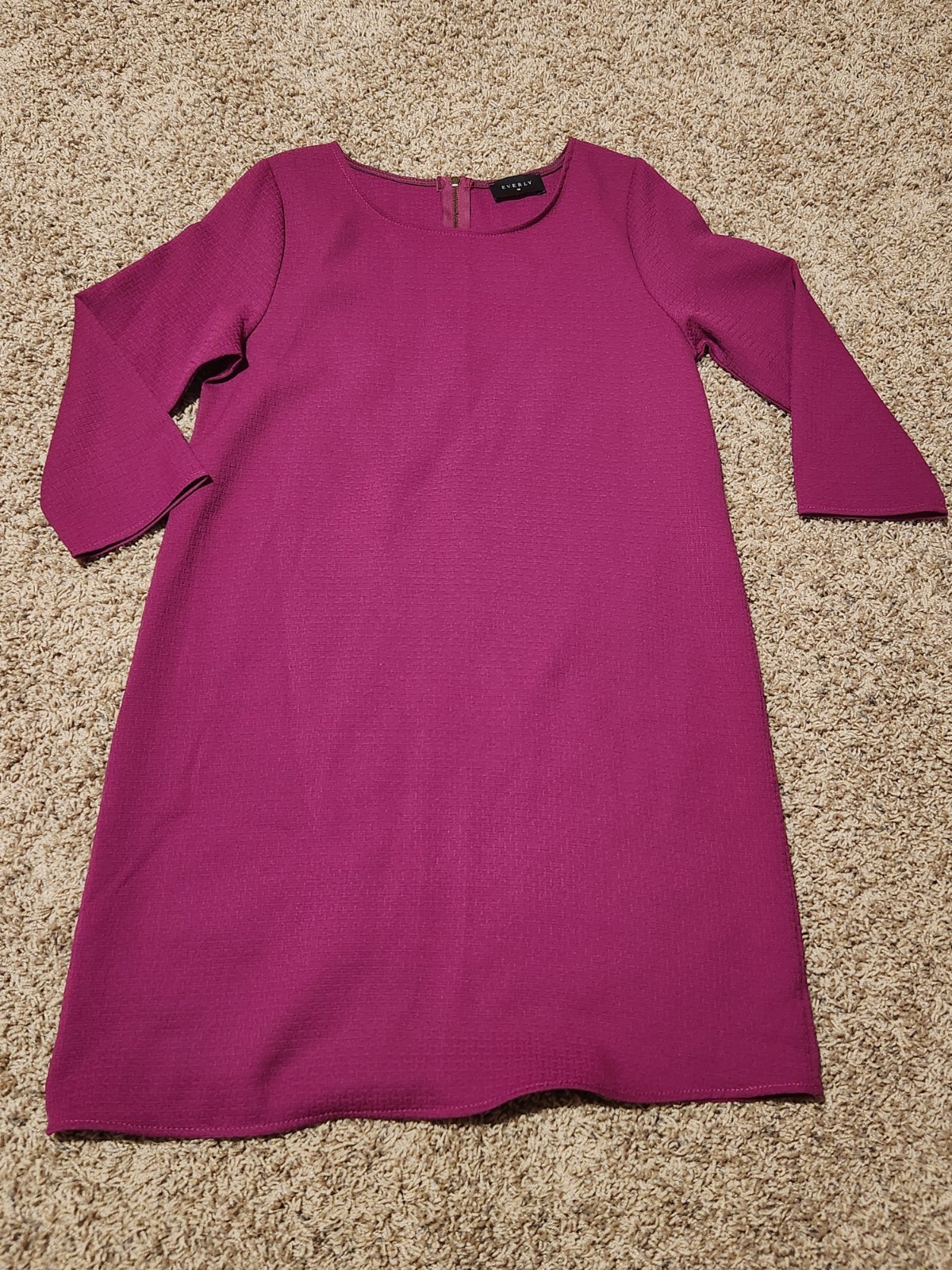 Womens Everly Dress Plum Purple Small 3/4 Sleeve Office Casual
