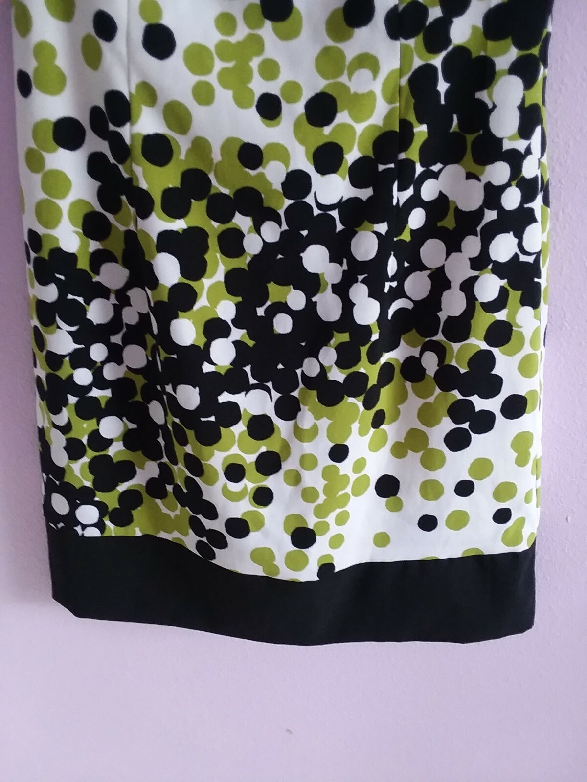 Sleeveless Dots Print Dress 10 Green Black White NWT