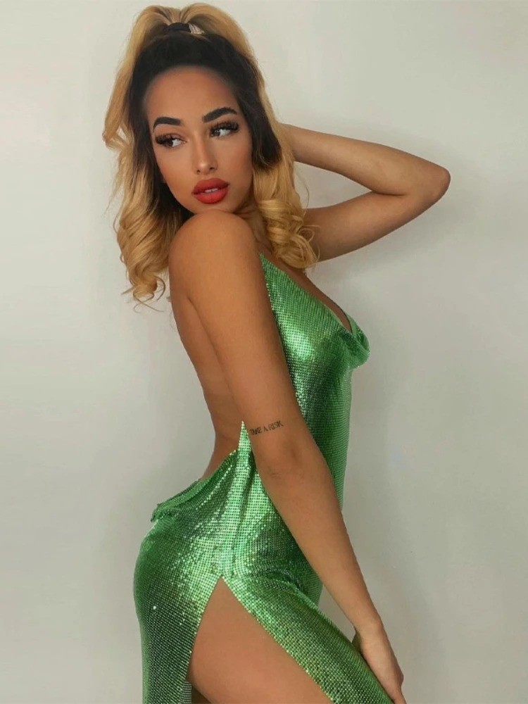 Sexy and Fashionable Women’s Elegant Short Dress with Hanging Neck Backles