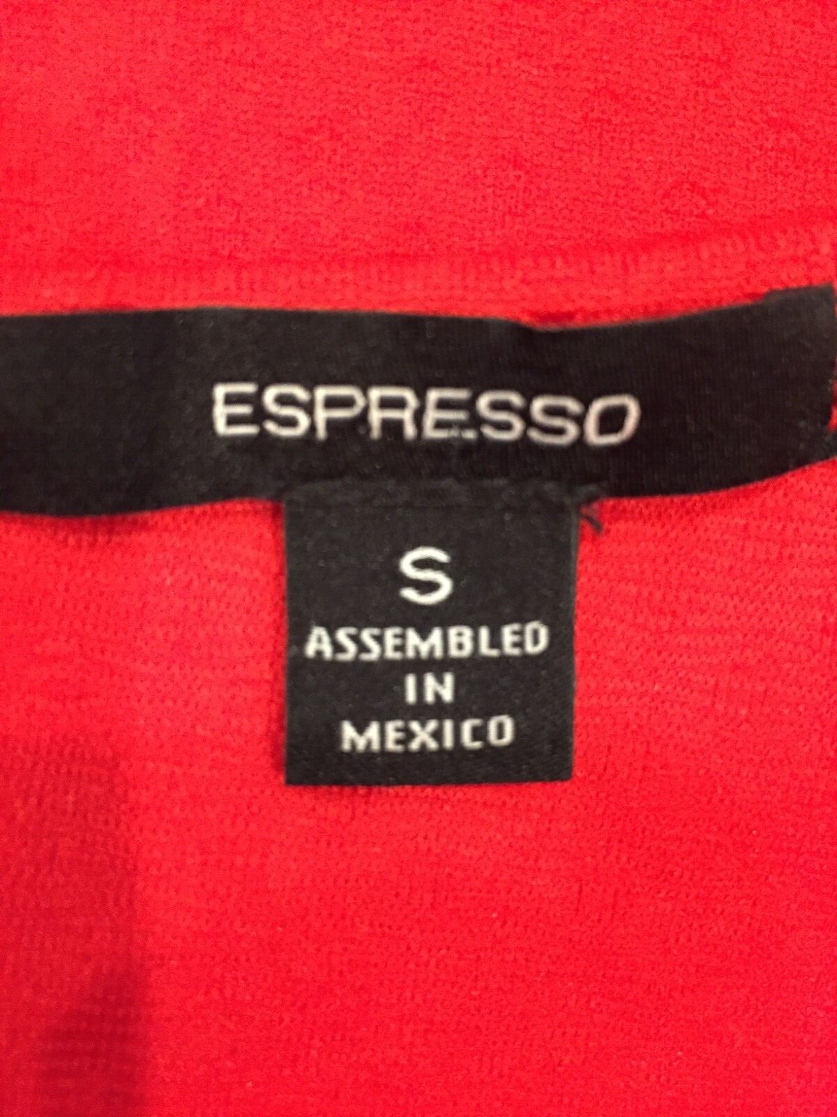 Espresso Dress, Small, Red, Cap Sleeves, Machine Wash, Stretch, Zip light weight