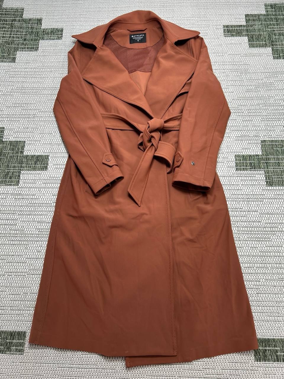 Athlera Dress Womens Xs Brown Wrap Blouson Midi *
