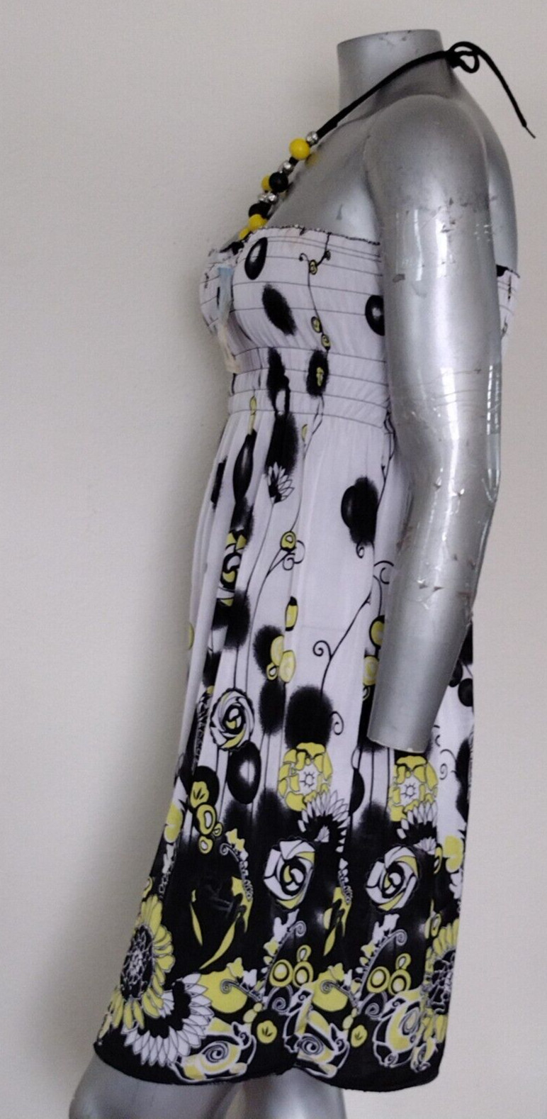 LADIES CONVERTIBLE STRAPS DRESS/SKIRT SIZE L Jr. GATHERED WAIST Floral
