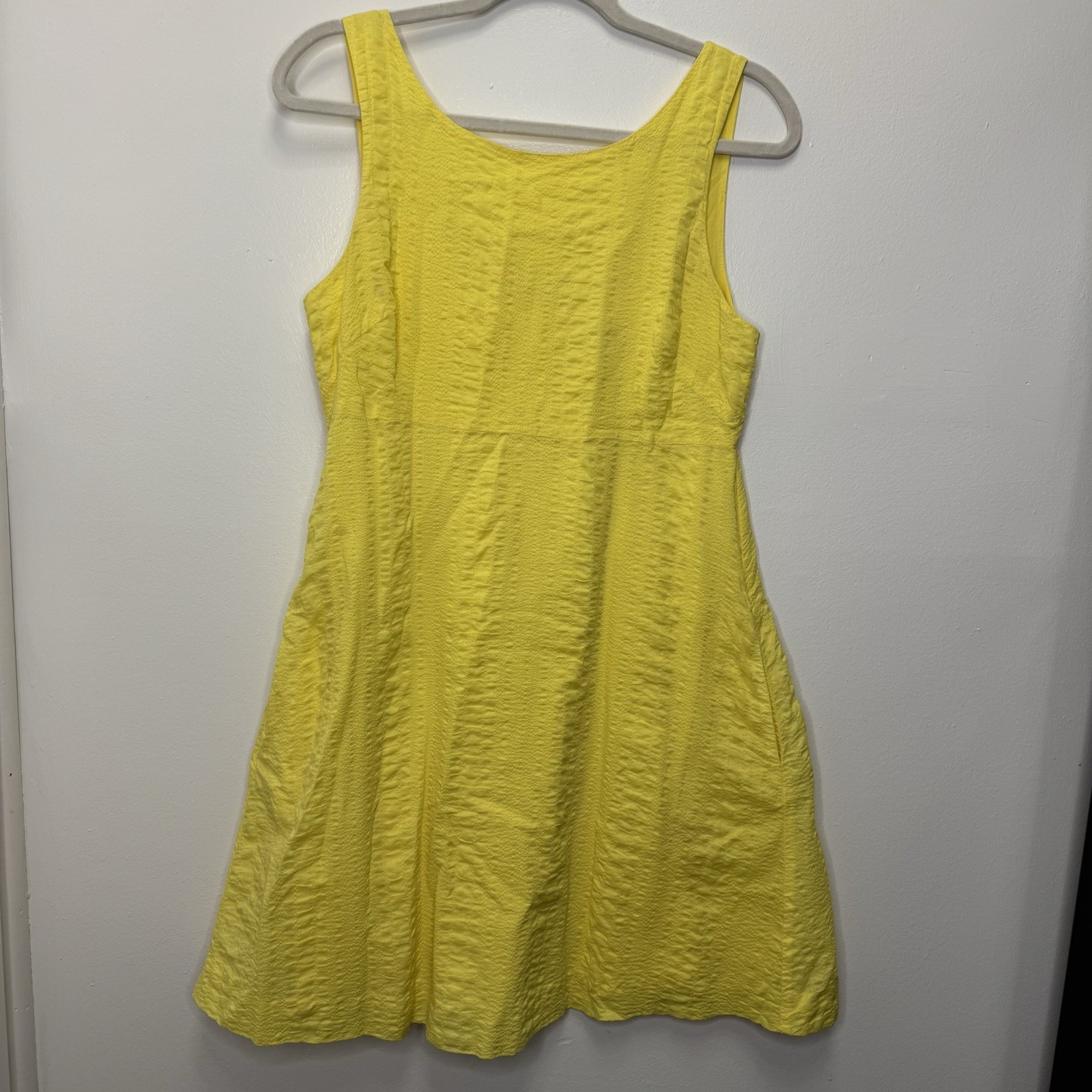 J.Crew Womens Yellow Cotton Sleeveless Fit and Flare Dress Size 6