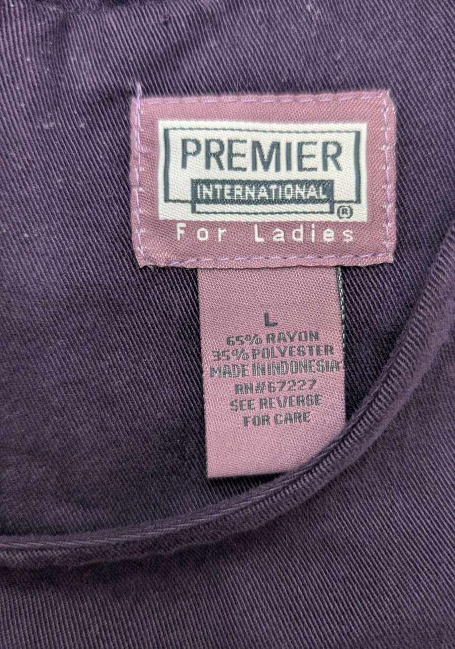 Premier International Women’s Jumper Dress Size L Purple Long Modest FLAWS
