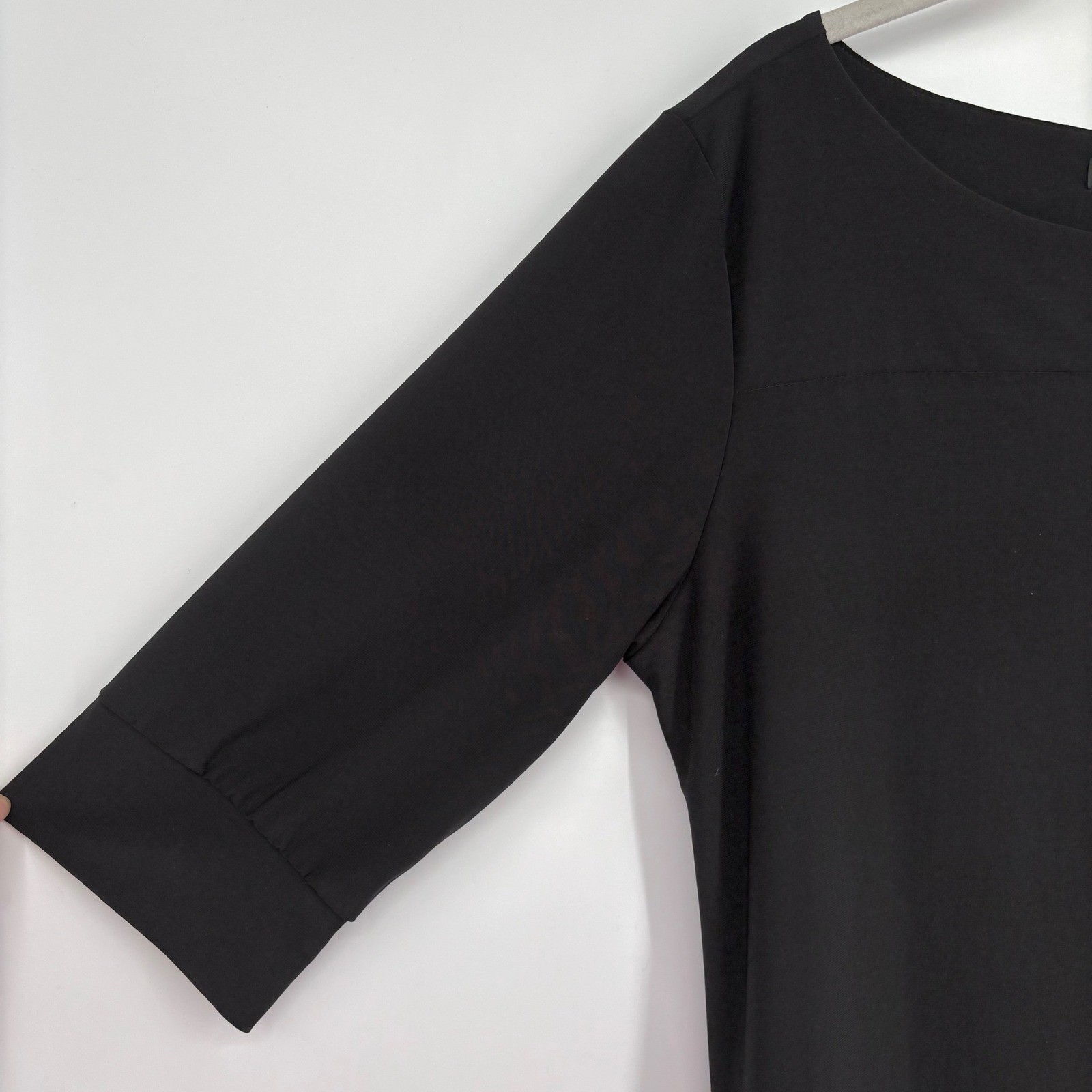 Audrey Whitmore Sutton Dress Sz XL Boat Neck 3/4 Sleeve Minimalist LBD Timeless