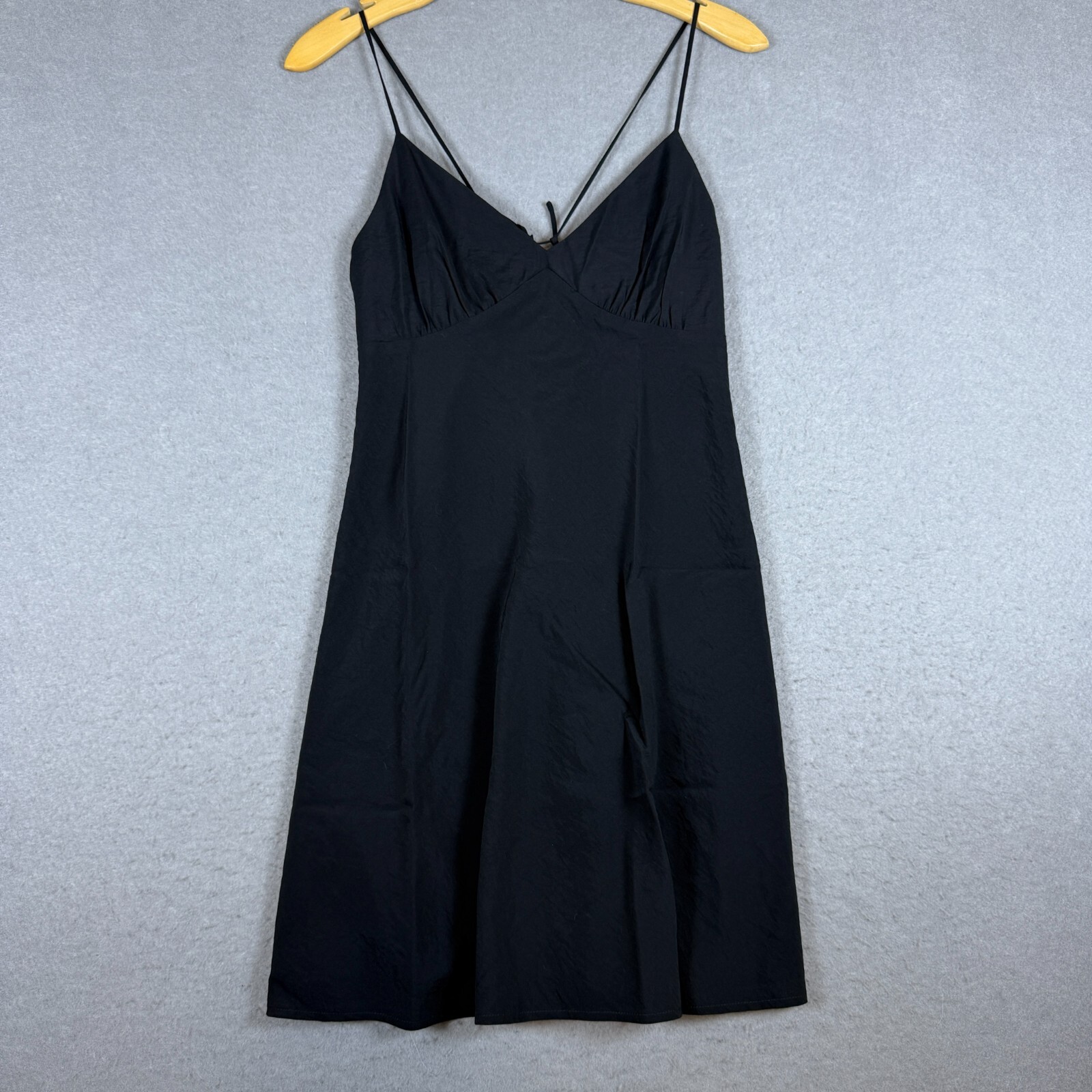 Madewell Women’s Black Layton Mini Slip Dress Size 6 Y2K Spaghetti Straps NL091