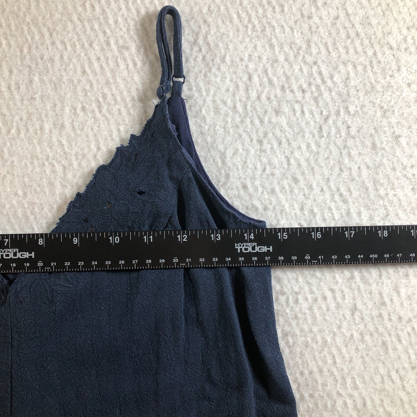 ASTR the Label Womens Linen Blend Marlena Slip Dress Size XS Blue Eyelet Lined