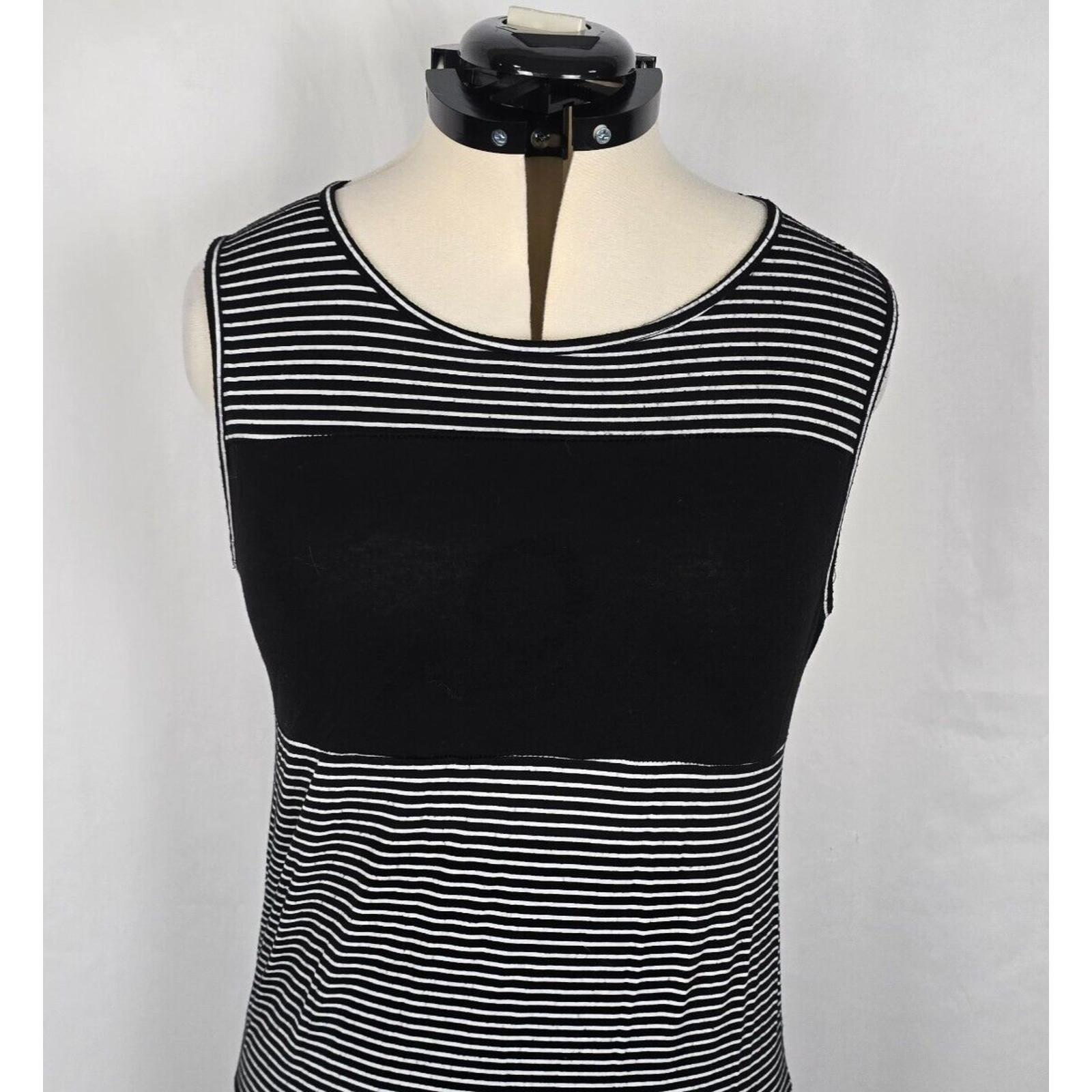 Bobeau Maternity Dress Women’s XL Black Gray Colorblock Striped Sleeveless