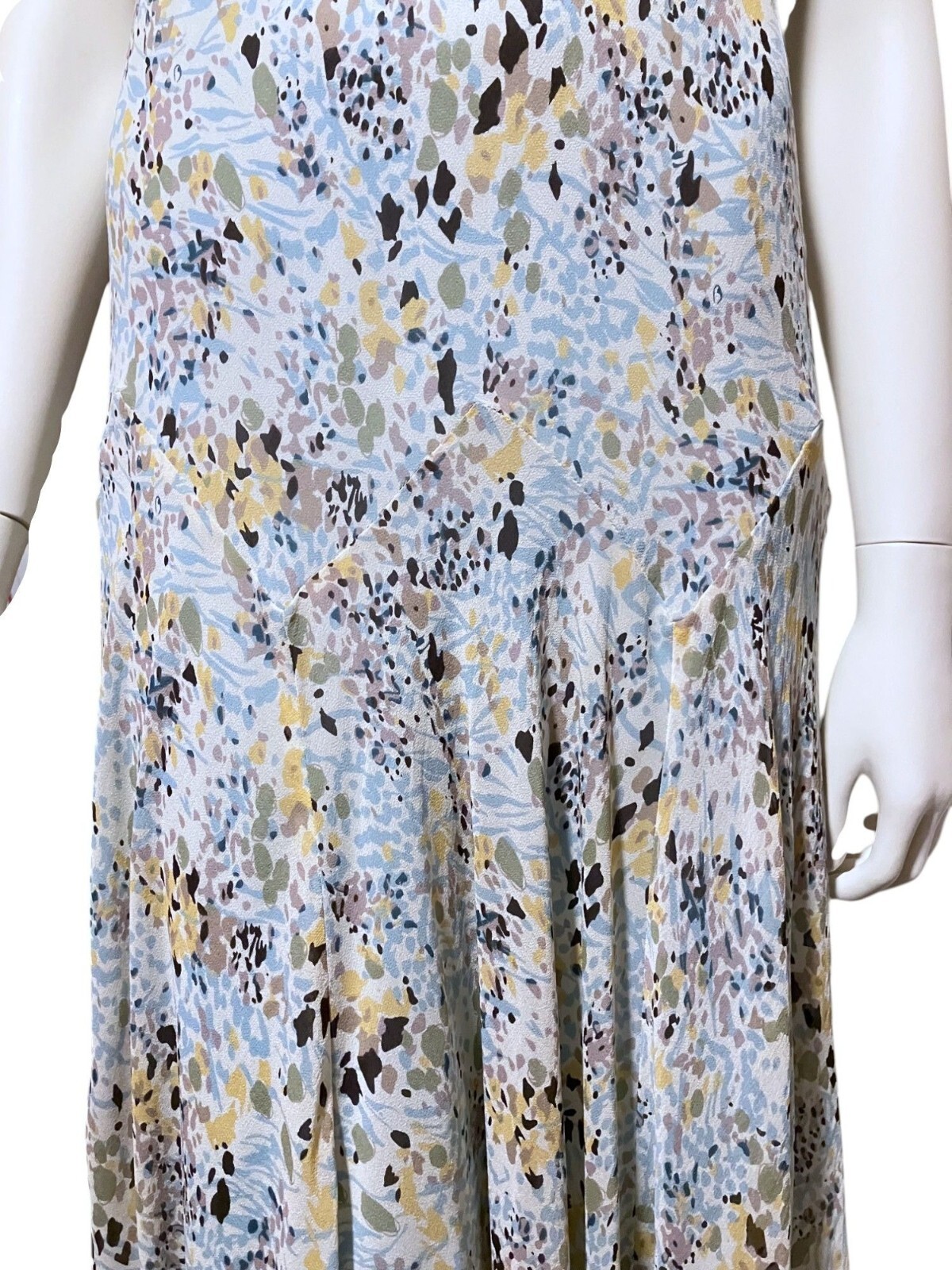 Y2K Jones New York Silk Sundress 12 Watercolor Wedding Formal Grad 100% Silk