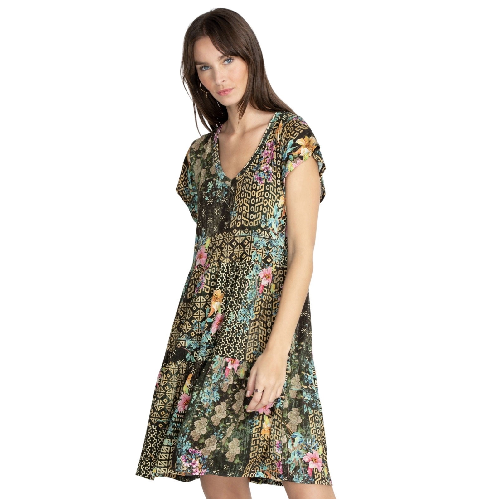 Johnny Was Weller Tiered Hem Dress sz XL