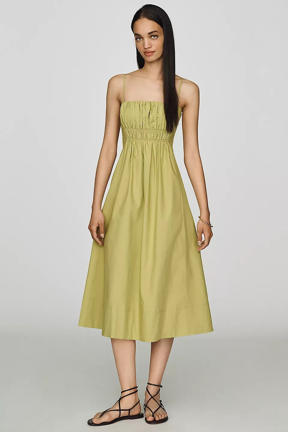 Anthropologie – Maeve Cotton Ruched Midi Dress