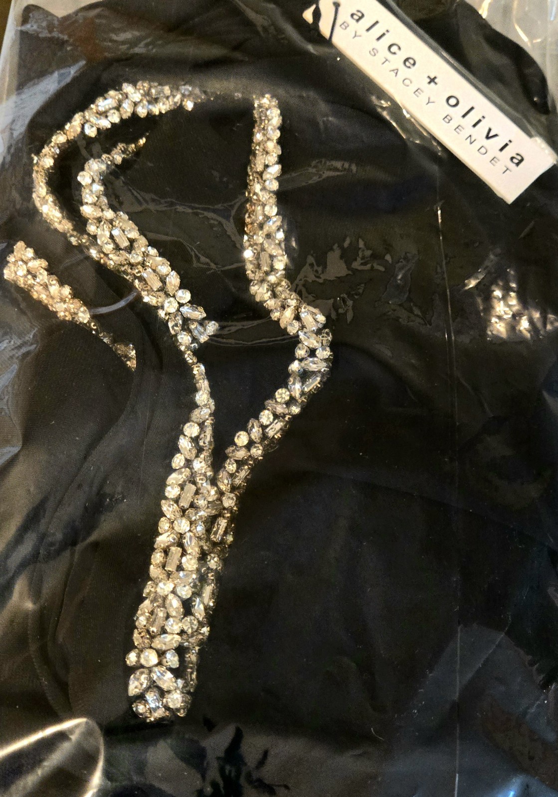 ALICE & OLIVIA(10) EVE EMBELLISHED TRIM SWEETHEART BLACK MINI DRESS NWTMSRP$495