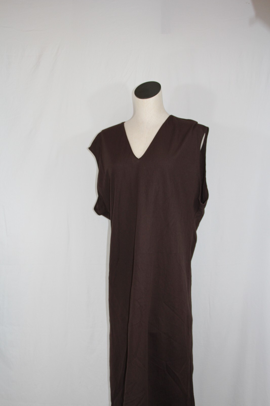 Zara Women’s Brown Straight Dress Lagenlook Oversized Dolman Sleeve Cap SleeveXS