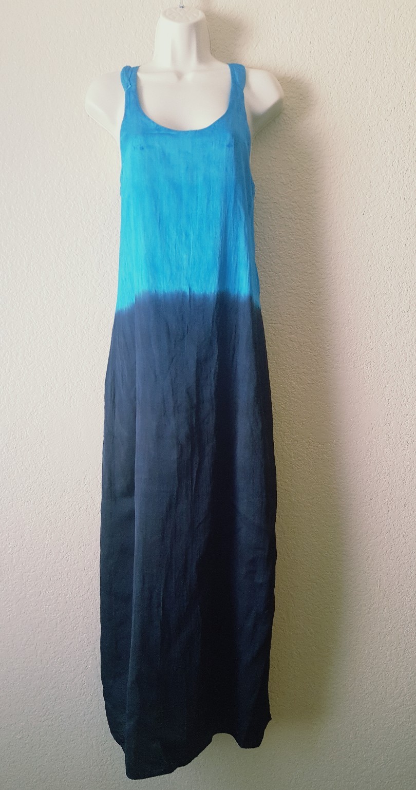 PJK Patterson J Kinkaid Tie Dye Meeshee Midi Dress Black Blue Midi Dress XS New