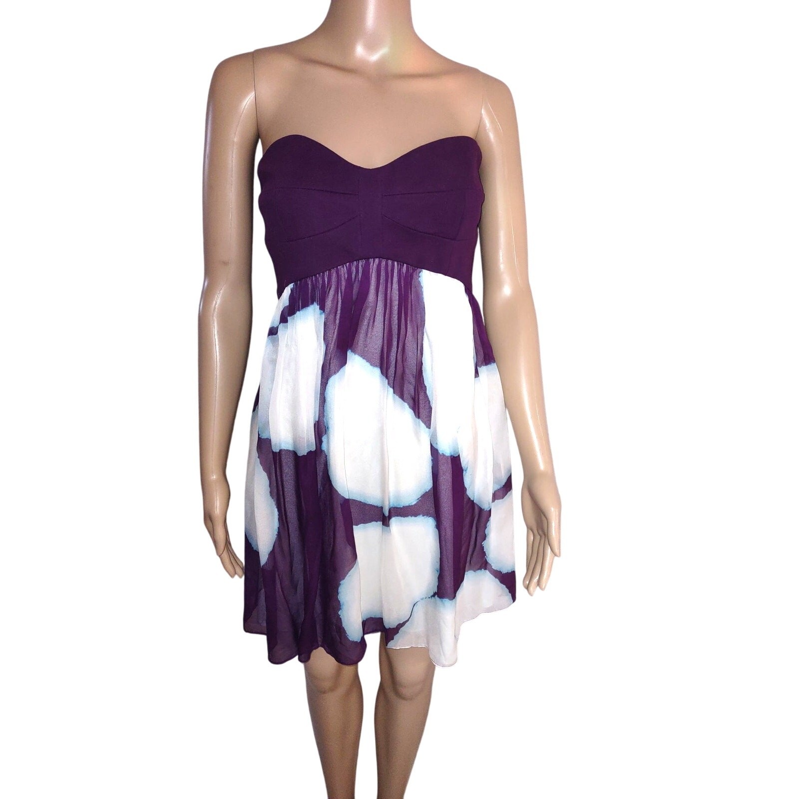 Diane Von Furstenberg Strapless Dress 10 Asti plum- flirty Prom NWT cruise