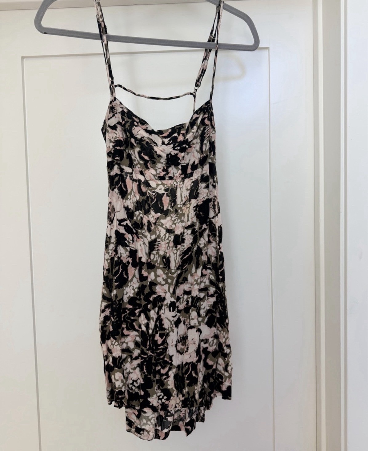 Intimately Free People Floral Slip Dress S Strappy Open Back Mini Print