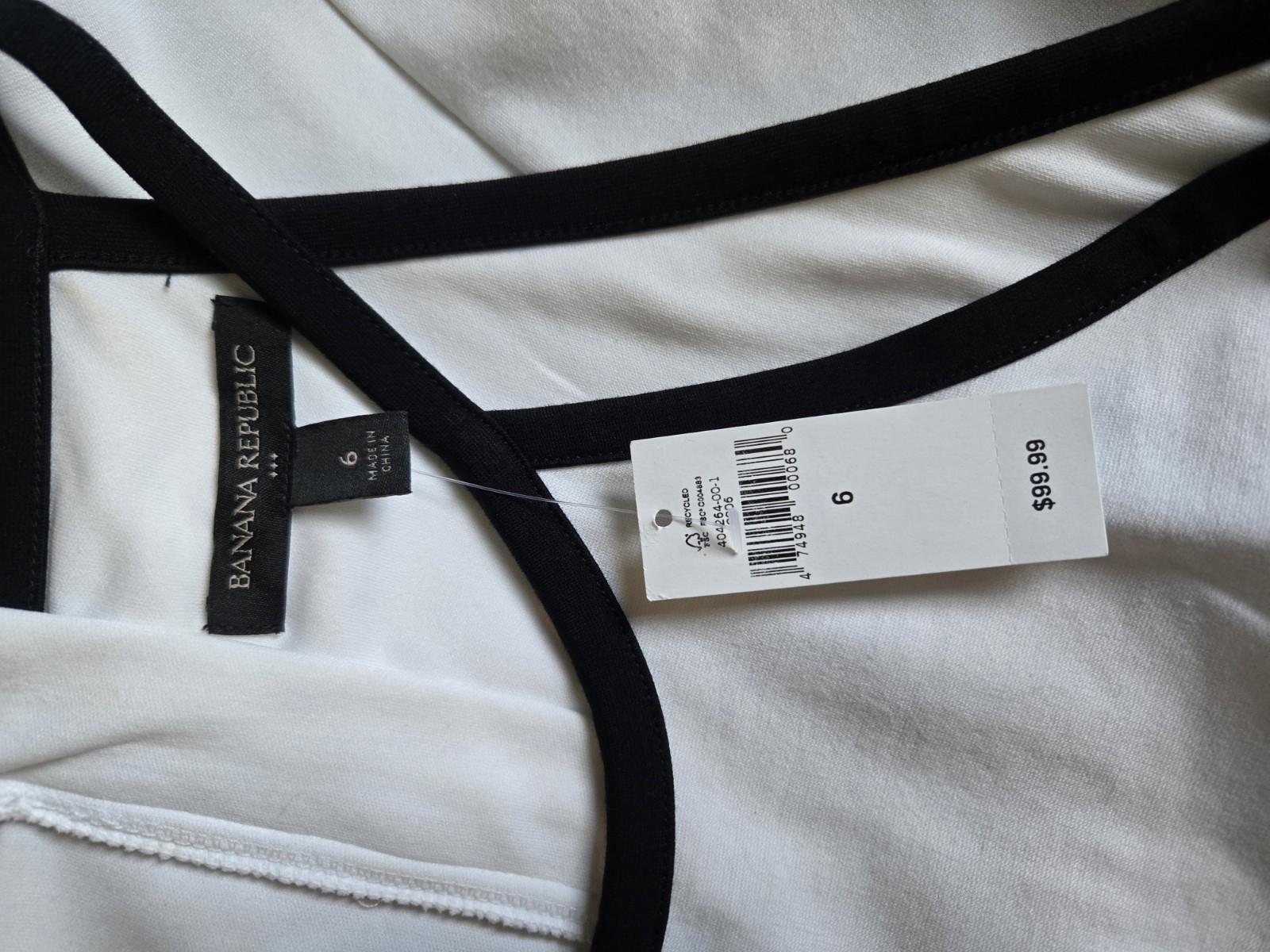 Banana Republic Dress Womens Size 6 Black White Strap Tank Pencil Skirt