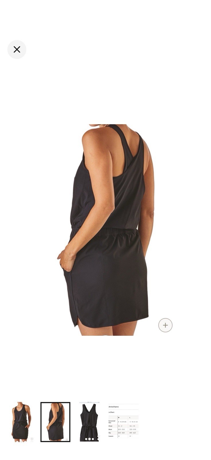 Patagonia Women’s Fleetwith Dress Size L Black Travel/Outdoor Athletic Summer