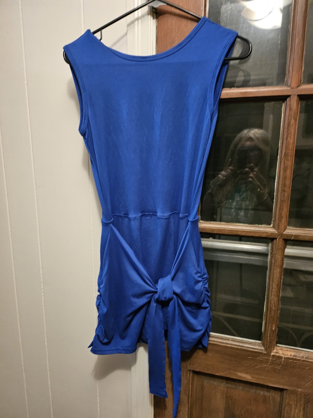 Athletic Type 1 Piece Shorts Set. Royal Blue. Bow In Front. Back Zipper.Small