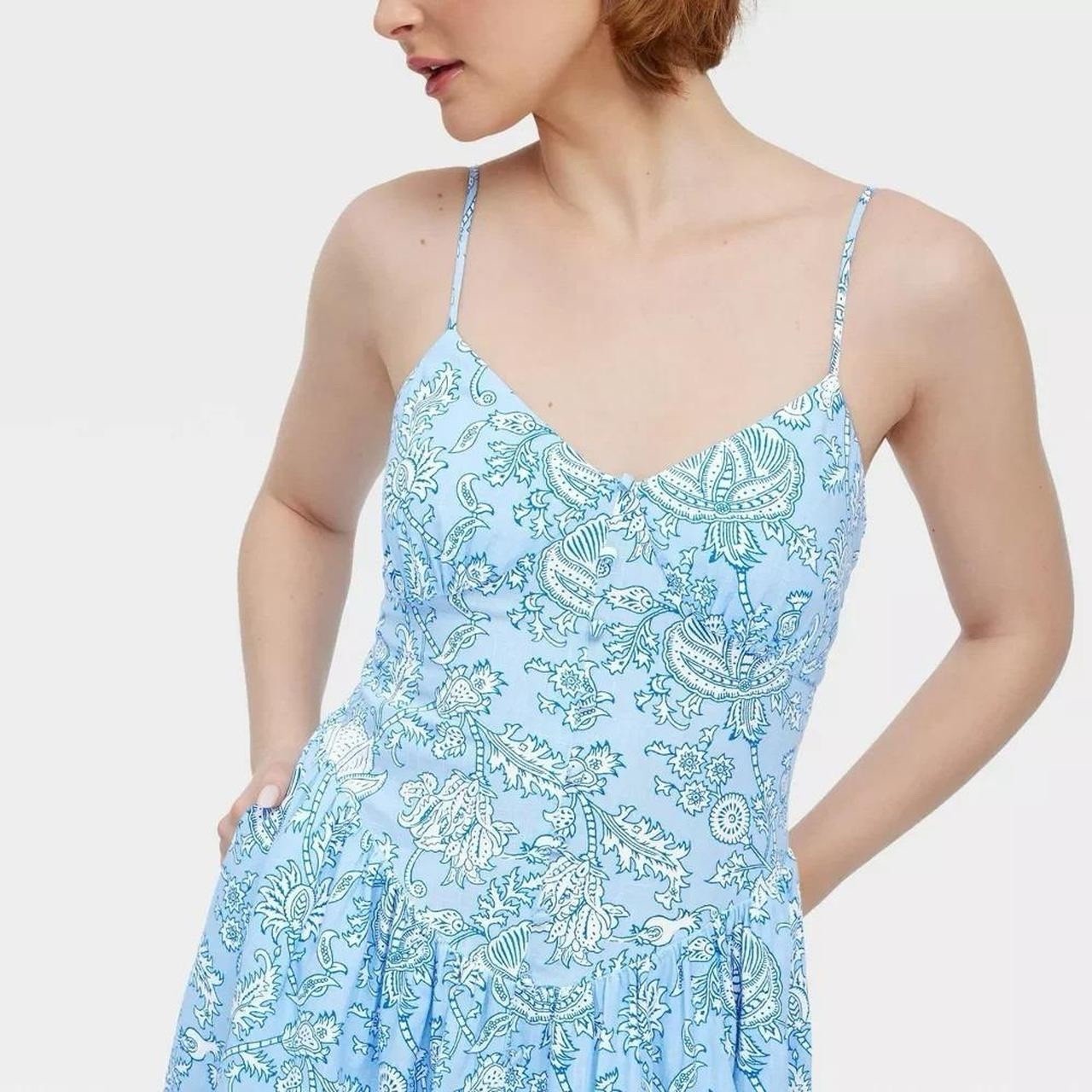 NWT Women’s Roller Rabbit X Target Amanda Blue Floral Paisley Midi Dress Size M