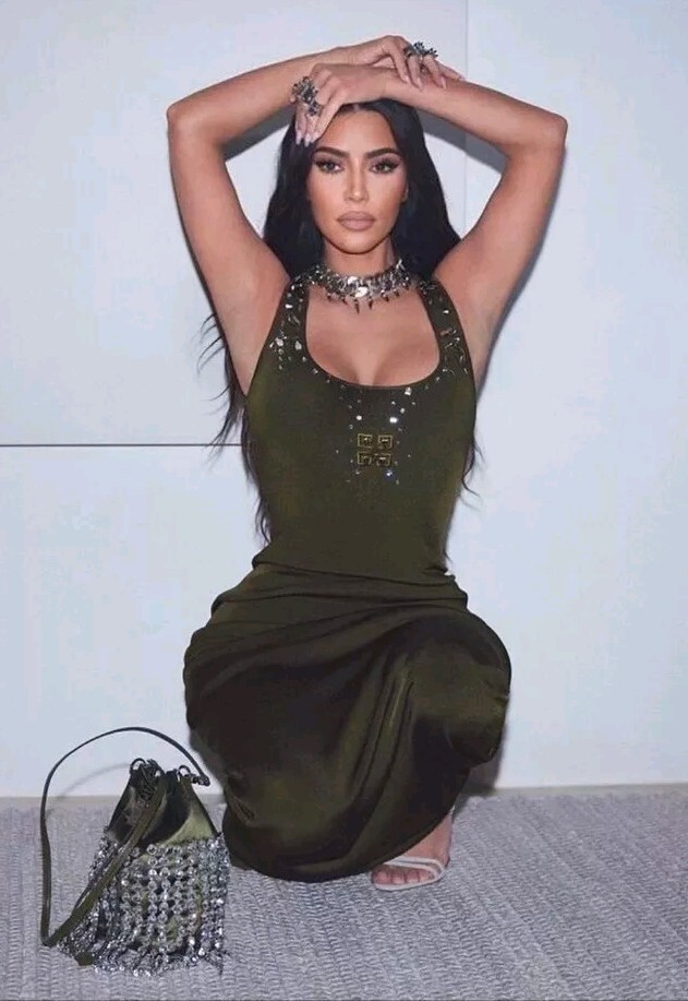 Givenchy Maxi Dress Stud-embellished Knit Bottle Green Size Medium $3275 NWT