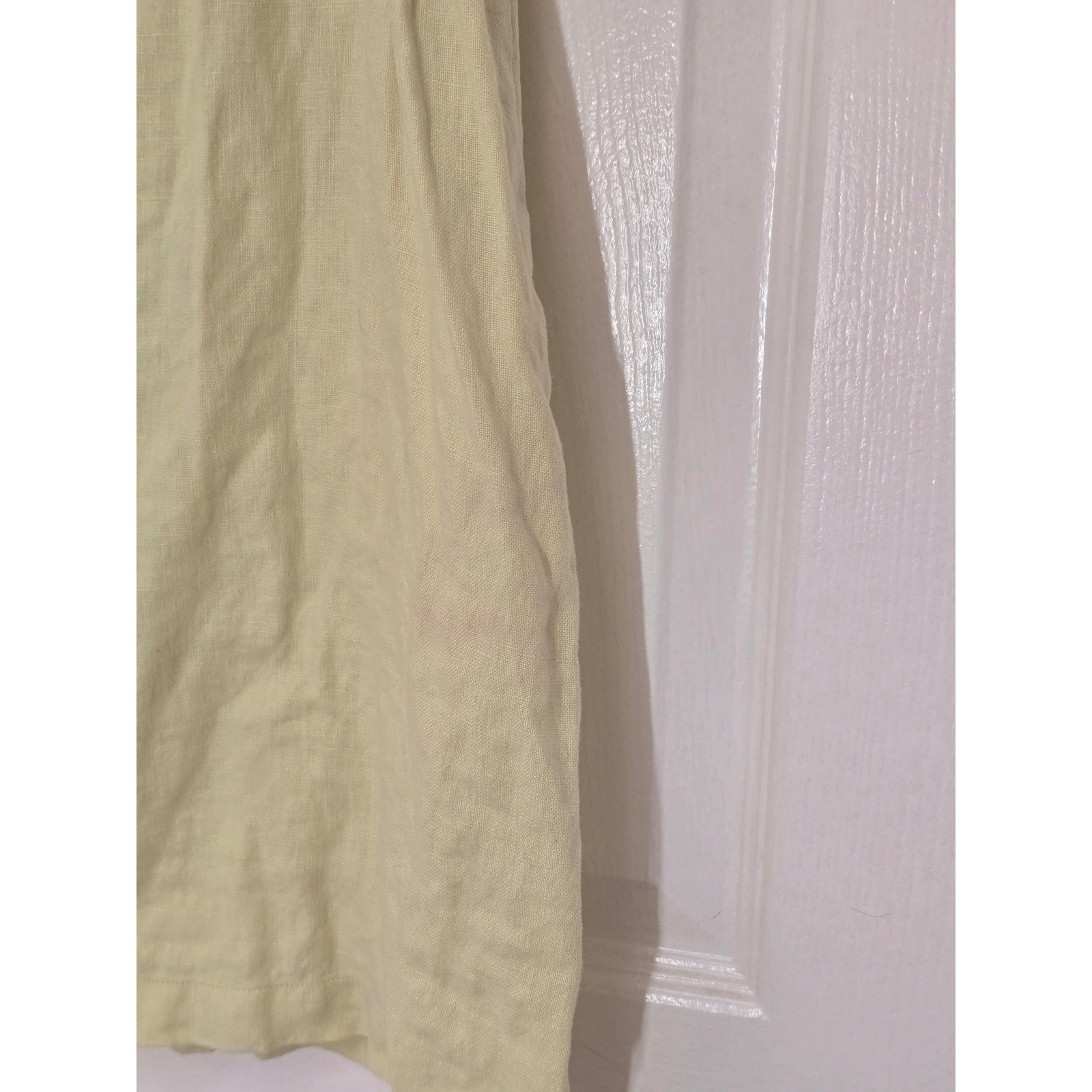 J. Jill Womens 100% Linen Sleeveless Button Front Shirt Dress Pale Yellow Size M