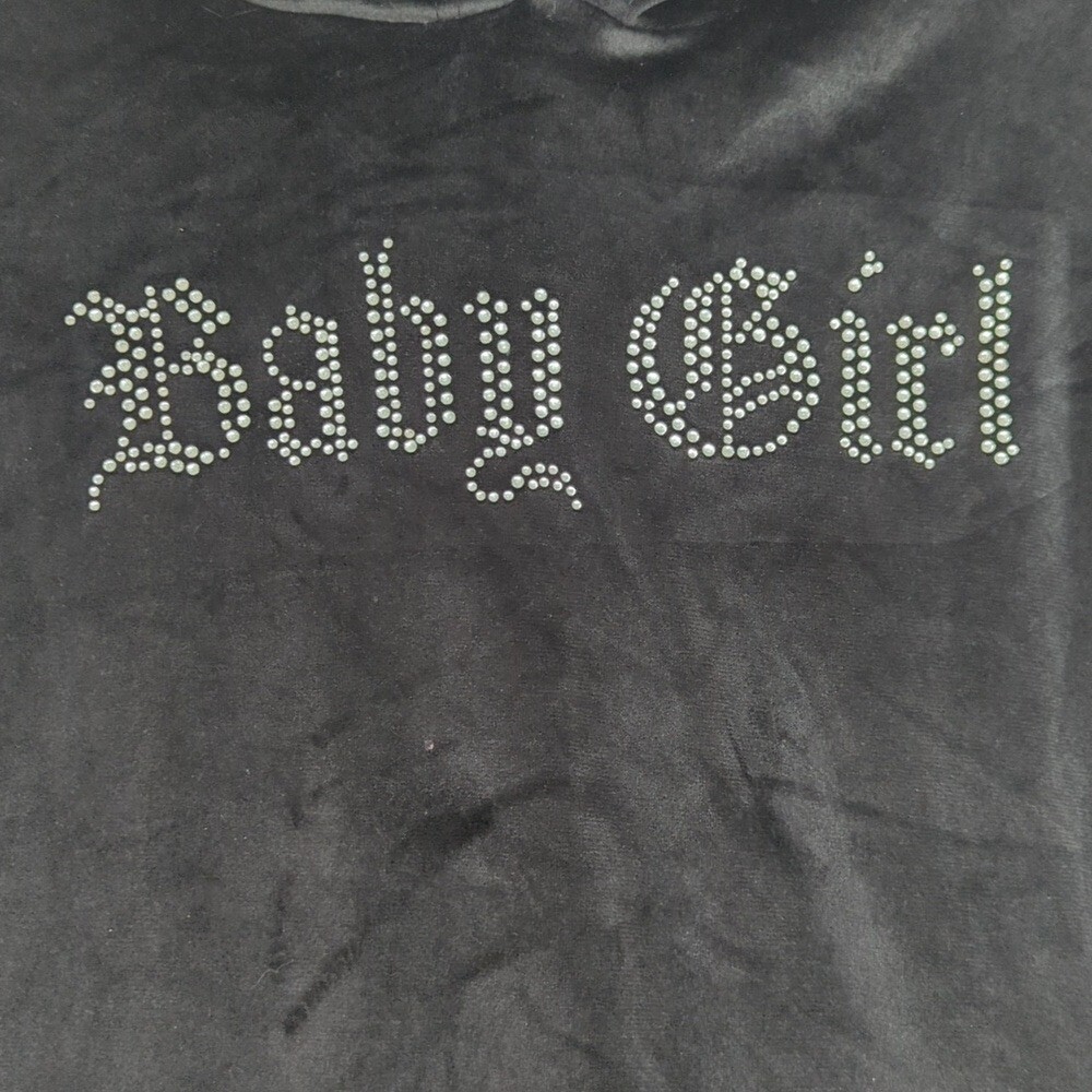 J For Justify Juniors Black Velour Baby Girl Hooded Dress Size 2x