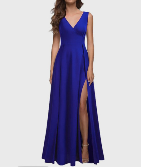 MUSHARE V Neck Sleeveless Split Formal Cocktail Party Prom Long Dress