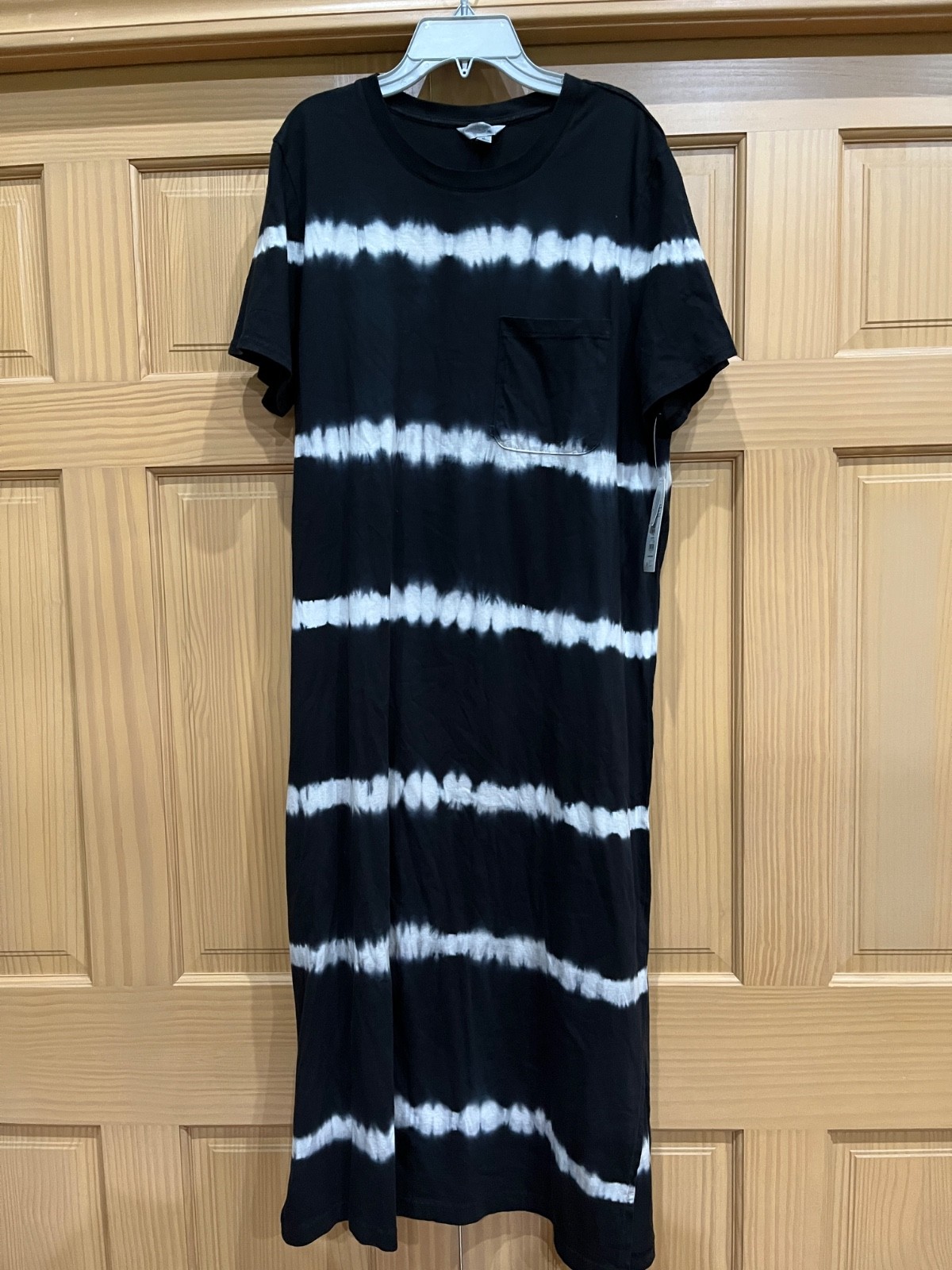 Time And Tru Womens Midi T shirt Dress Black Tie Dye Many Sizes NWT