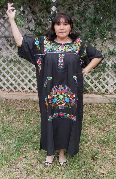 3XL Assorted Plus Size Peasant Hippie Boho Tunic Hand Embroidered Mexican Dress
