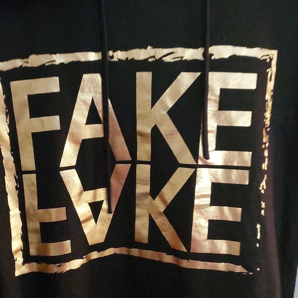 Black and Gold Graphic Hoodie Dress