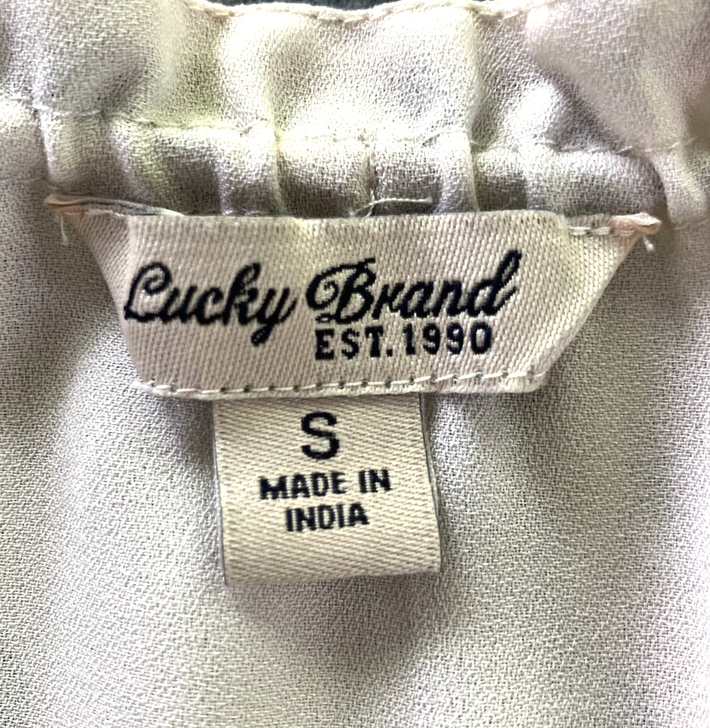 Lucky Brand Sleeveless A-Line Chiffon Dress Size S Floral & Tassel Tie Detailing