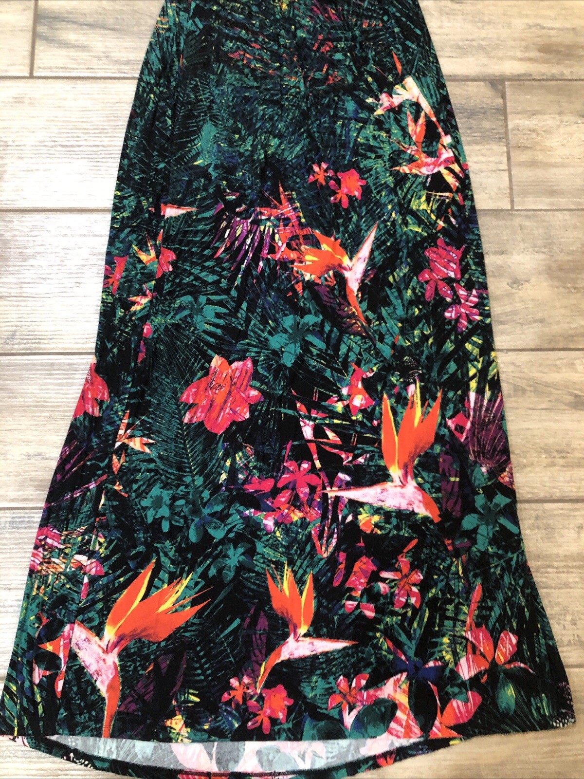 Soma One Shoulder Halter Amazon Tropical Maxi XS Bird Of Paradise Flowers