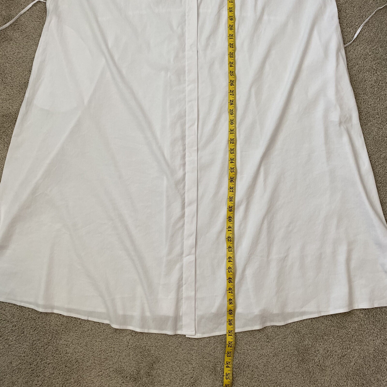 Vince Linen Blend Tie Waist Shirt Dress Optic White 2X