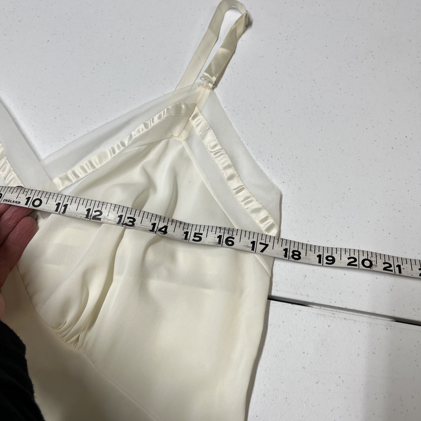Vintage Y2K Dress Womens L White Nylon Babydoll Maxi Whimsigoth Fairy Coquette