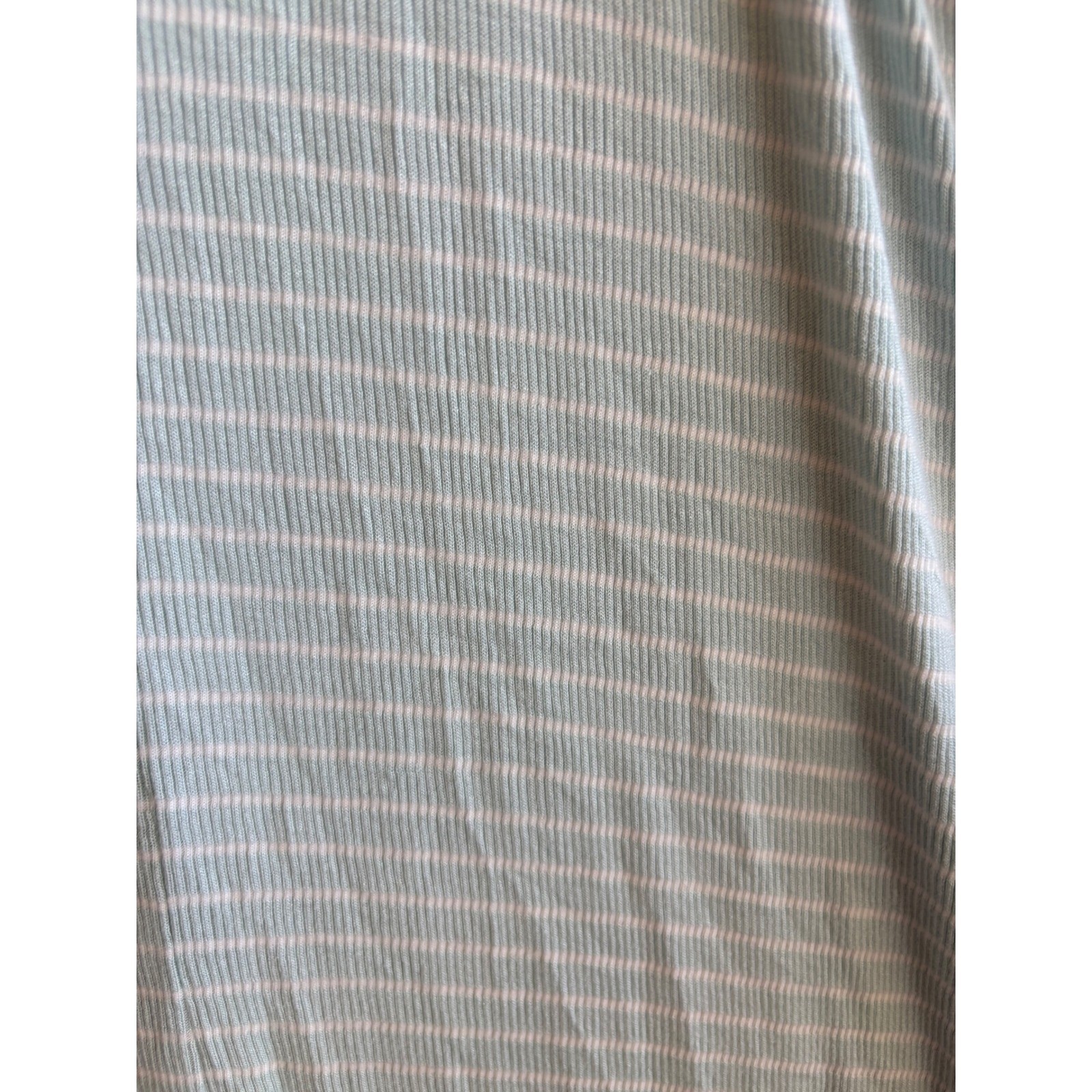 Forever 21 Womens Ribbed Knit Striped Trapeze Dress Sage Green White Medium
