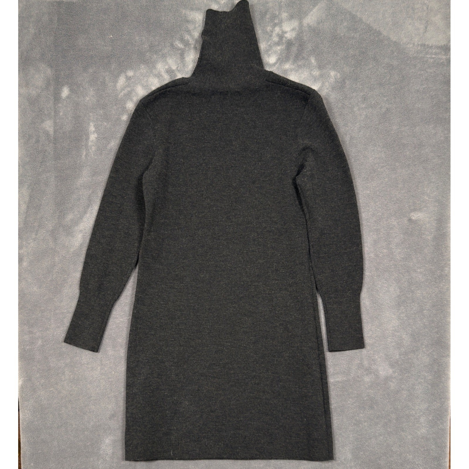 Theory Dress Womens S Black Wool Blend Knit Turtleneck Mini Virtee Evian Stretch