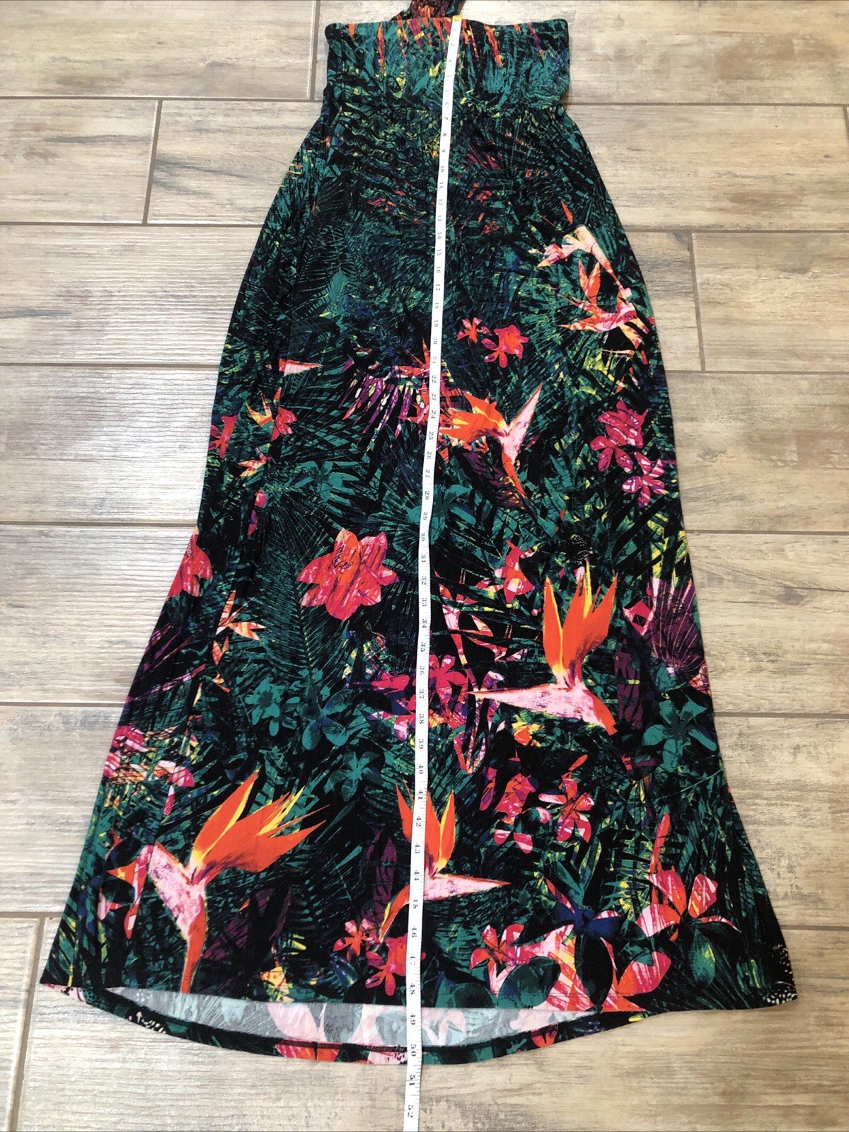 Soma One Shoulder Halter Amazon Tropical Maxi XS Bird Of Paradise Flowers