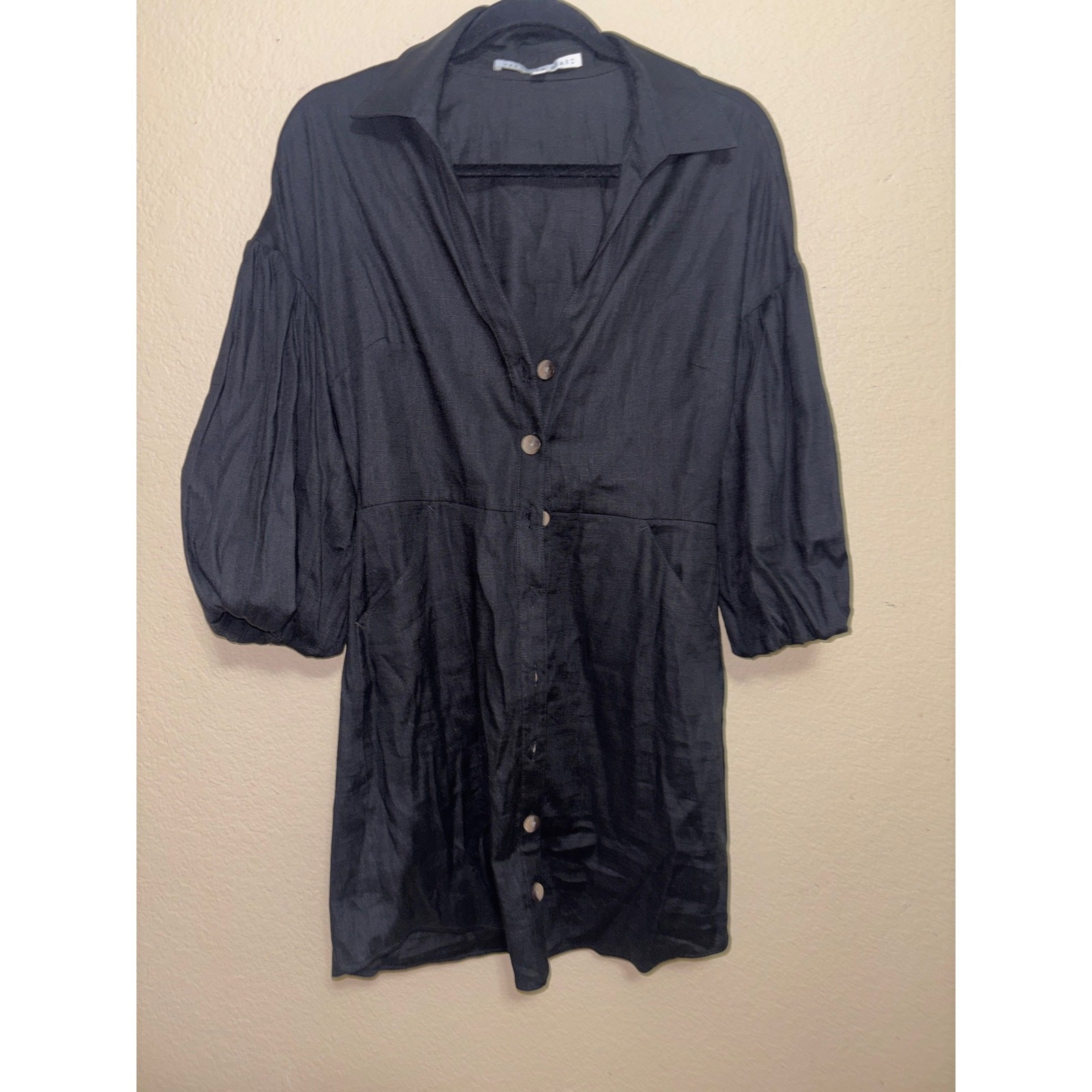 Veronica Beard black button-front mini dress or long tunic dress