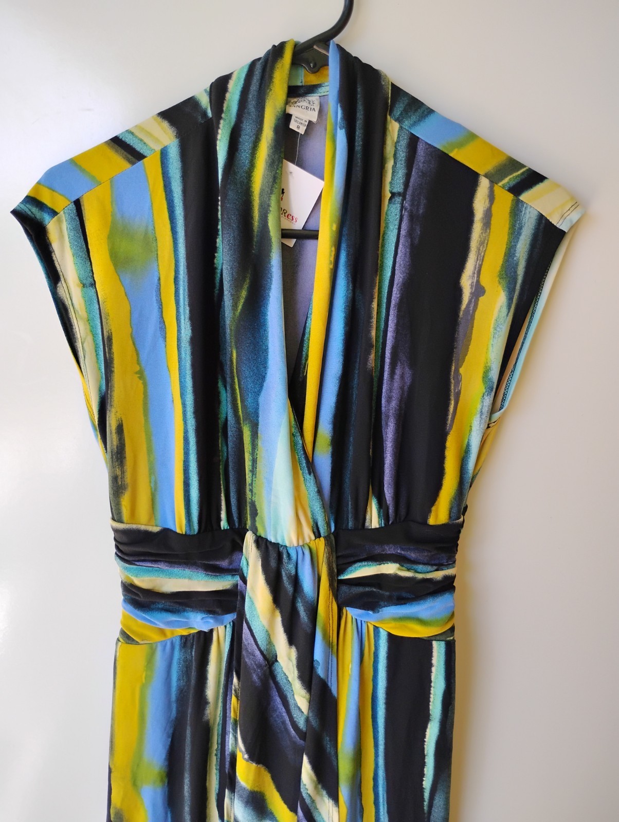 SANGRIA Multicolor Women’s Cap Sleeve Long Dress NEW
