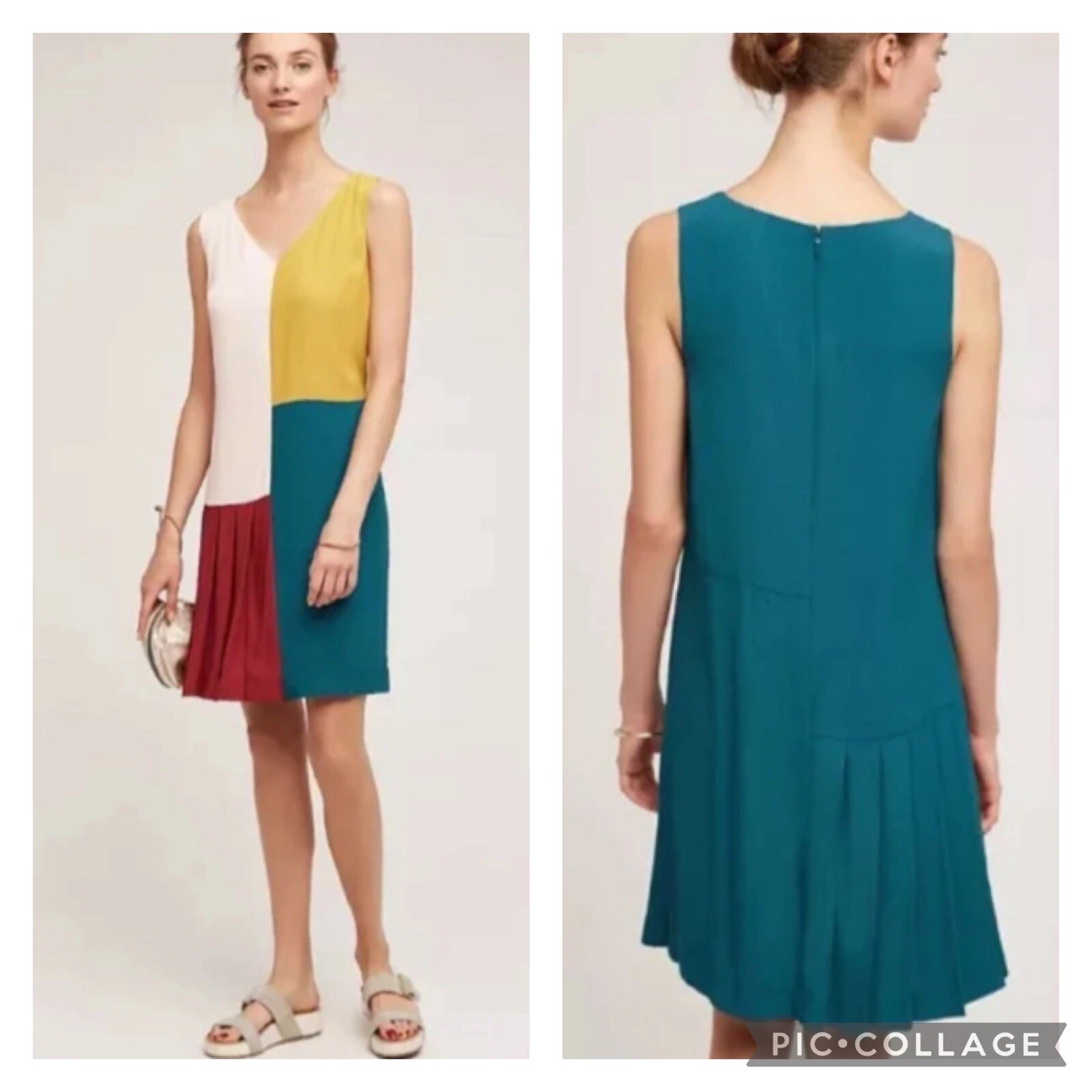 Anthropologie HD In Paris Jules Colorblock Shift Dress Size 2