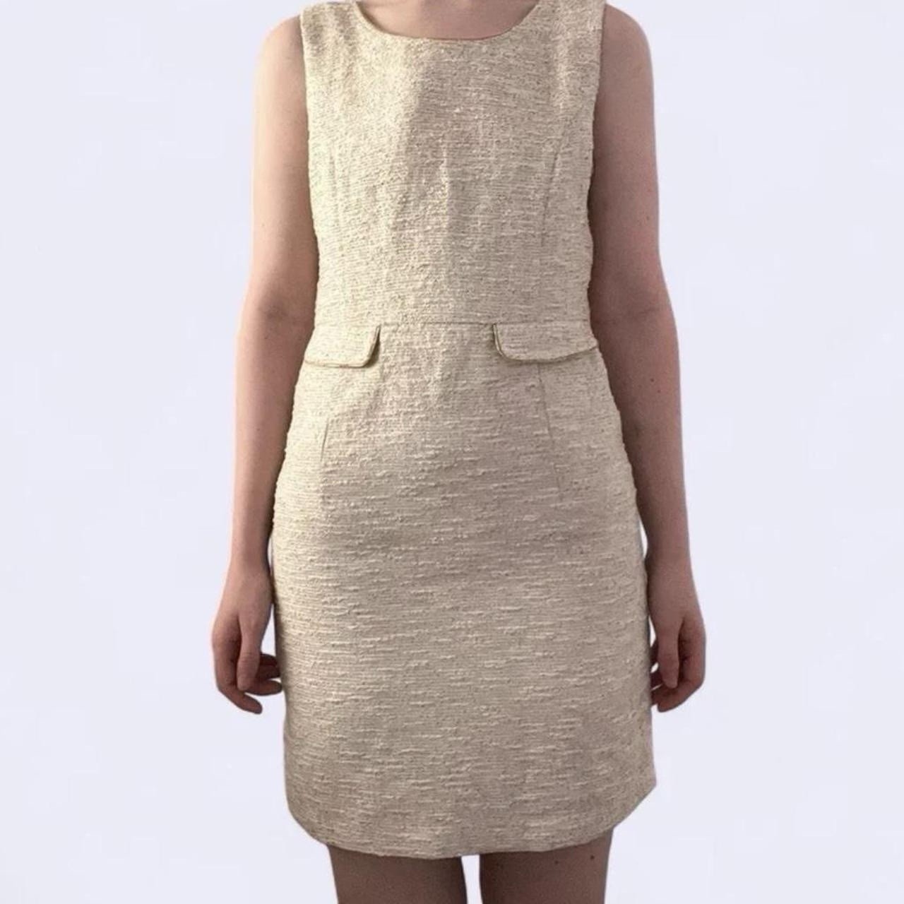White Beige Gold Sparkle Formal Dress Open Back Love 21 Small S