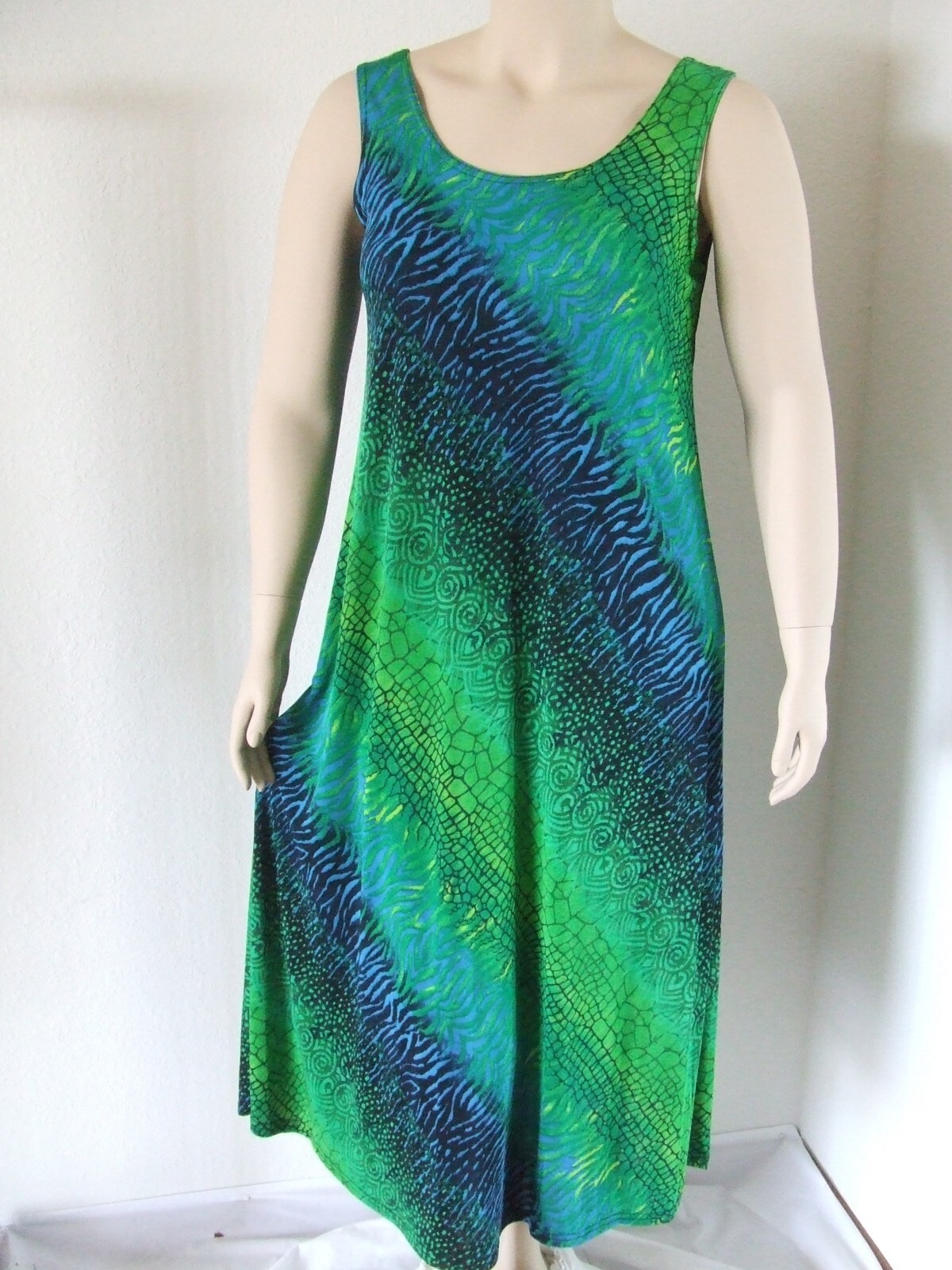 Jostar, Travel Knit Dress, long A-Line, Tank, Stretchy NO-IRON poly/span. 182 G