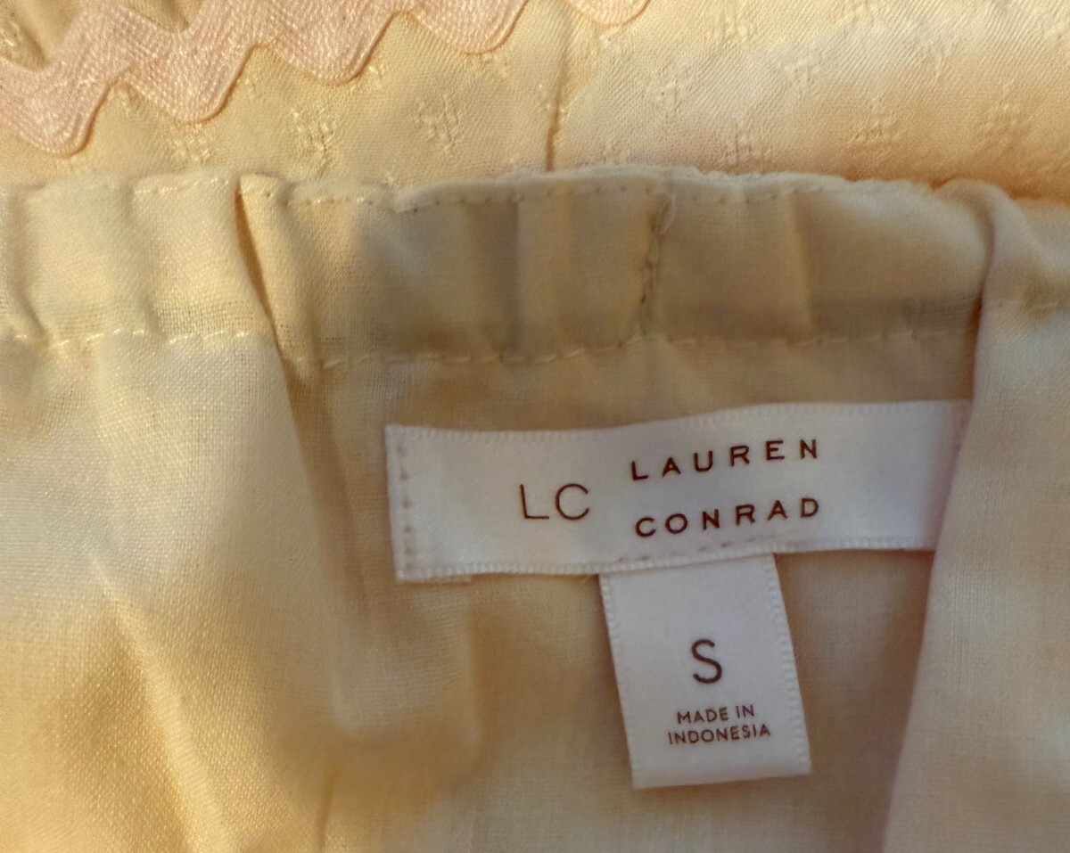 Lauren Conrad Light Coral Tones Bohemian Dress Size Small Milkmaid Cottage Maxi
